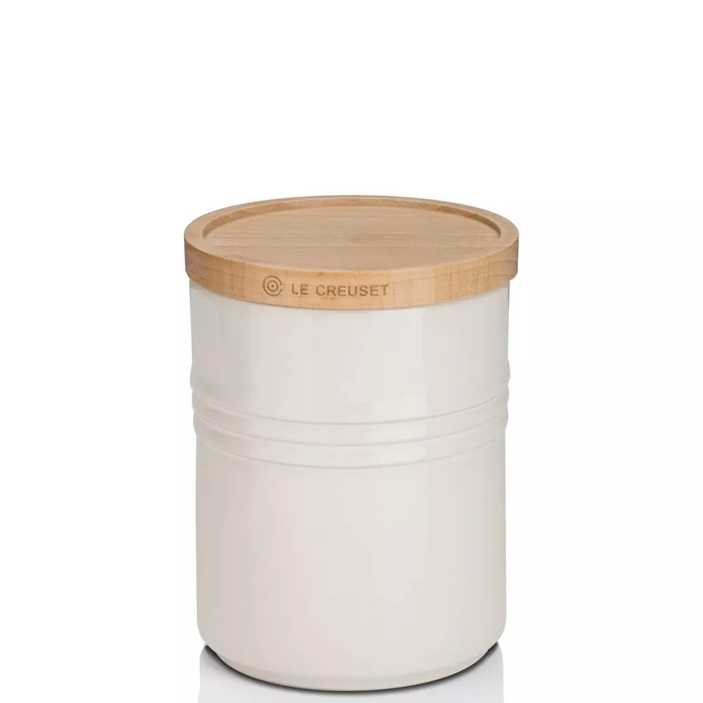 Le Creuset Stoneware Medium Storage Jar with Wooden Lid